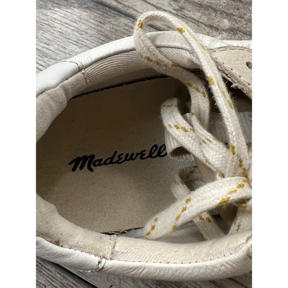 Madewell Kickoff Trainer Sneakers Nubuck Leather Suede Neutral White Cream 8.5 - Picture 5 of 7